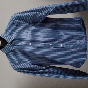 [S] A&F Navy Stripe Shirt